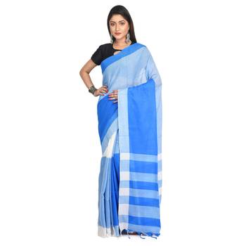 Multicolor plain cotton saree  2
