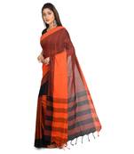 Multicolor plain cotton saree 