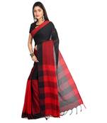 Multicolor plain cotton saree 