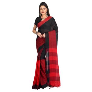 Multicolor plain cotton saree  2