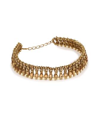 Gold Plated Designer Kundan Anklet for Bridals Women And Girls Onesize Gold 2