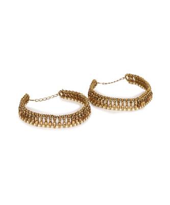 Gold Plated Designer Kundan Anklet for Bridals Women And Girls Onesize Gold 3