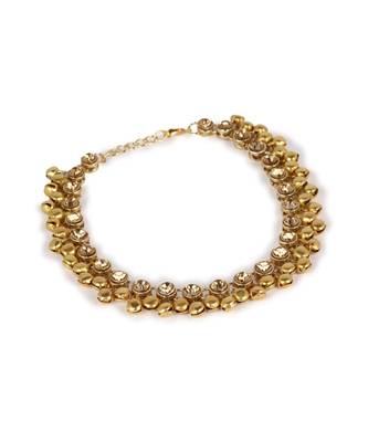Gold Plated Designer Kundan Anklet for Bridals Women And Girls Onesize Gold 3