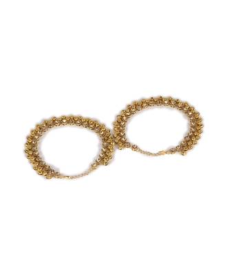 Gold Plated Designer Kundan Anklet for Bridals Women And Girls Onesize Gold 4