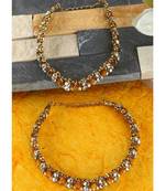 Gold Plated Designer Kundan Anklet for Bridals Women And Girls Onesize Tan
