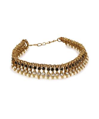 Gold Plated Designer Kundan Anklet for Bridals Women And Girls Onesize Gold 3