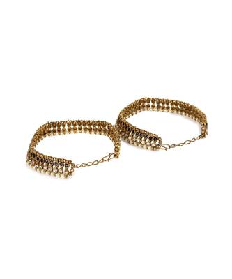 Gold Plated Designer Kundan Anklet for Bridals Women And Girls Onesize Gold 4