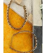 Gold Plated Designer Kundan Anklet for Bridals Women And Girls Onesize Gold