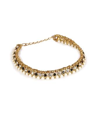 Gold Plated Designer Kundan Anklet for Bridals Women And Girls Onesize Gold 3