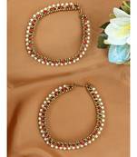 Gold Plated Designer Kundan Anklet for Bridals Women And Girls Onesize Maroon