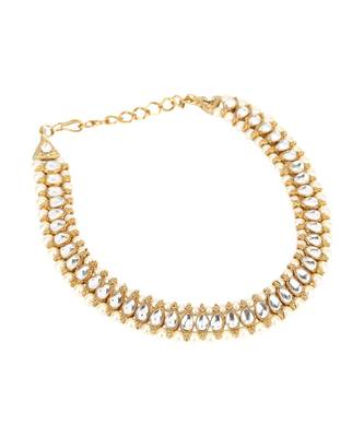 Traditional Gold Plated Kundan Pearl Bridal Wear Anklet 3