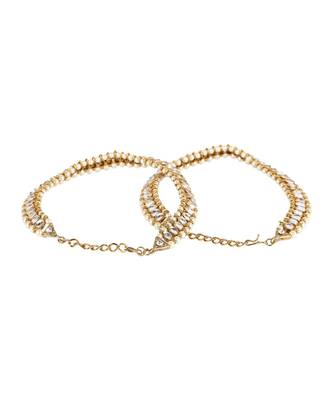Traditional Gold Plated Kundan Pearl Bridal Wear Anklet 4