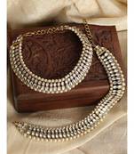 Traditional Gold Plated Kundan Pearl Bridal Wear Anklet