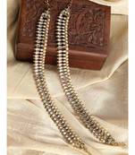 Traditional Gold Plated Kundan Pearl Bridal Wear Anklet