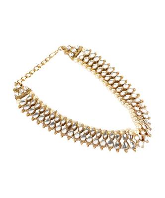 Traditional Gold Plated Kundan Pearl Bridal Wear Anklet 3