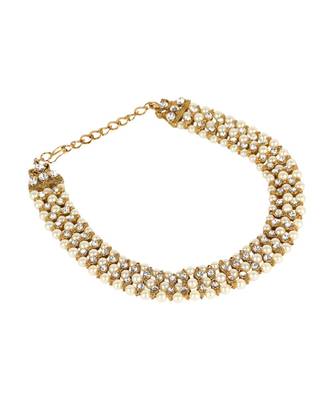Traditional Gold Plated Kundan Pearl Bridal Wear Anklet 3