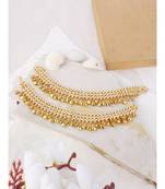 Gold Plated Traditional Ghungroo Anklet/ Payal For Bridals Onesize Gold