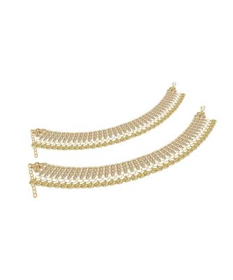 Gold Plated Traditional Ghungroo Anklet/ Payal For Bridals Onesize Gold 2