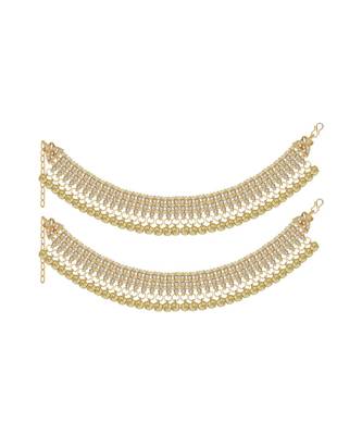 Gold Plated Traditional Ghungroo Anklet/ Payal For Bridals Onesize Gold 3