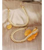 Traditional Gold Plated Pearl and Stone Studded Bridal Anklet/ Payal