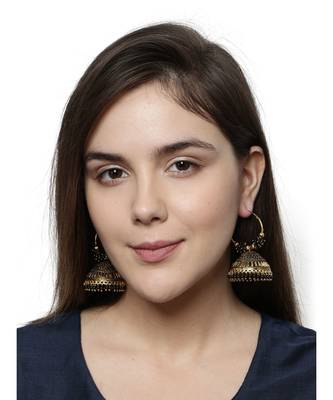 Black & Gold Plated Enamelled Dome Shaped Jhumkas 6