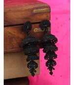 Designer Gun Metal Painted Peacock Shape 4 floor Stylish Jhumki