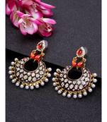 Traditional Gold Plated Meenakari Chandbali Style Party Wear Earring