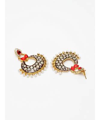 Traditional Gold Plated Meenakari Chandbali Style Party Wear Earring 3