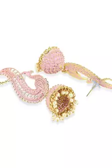 Gold Plated Exclusive Traditional Pink Jhumka Earring