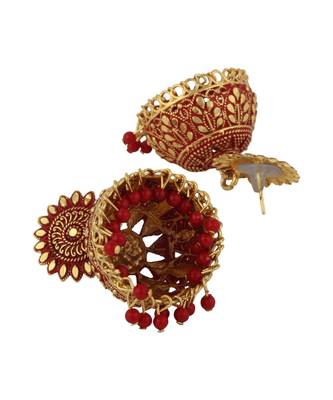 Designer Gold plated Enamelled Traditional Partywear Jhumki 3