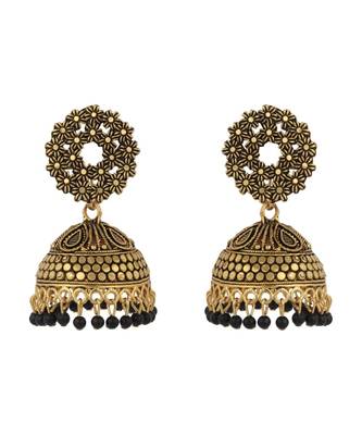 Designer Gold plated Enamelled Traditional Partywear Jhumki 2