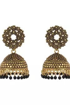 Designer Gold plated Enamelled Traditional Partywear Jhumki
