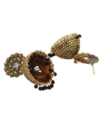 Designer Gold plated Enamelled Traditional Partywear Jhumki 3
