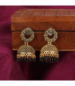 Designer Gold plated Enamelled Traditional Partywear Jhumki