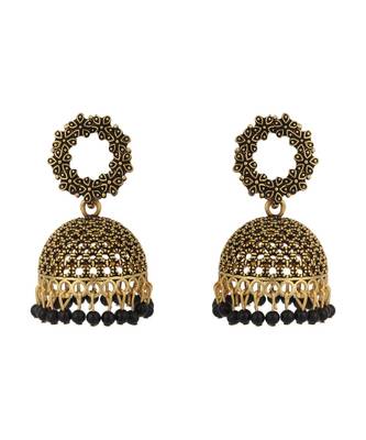 Designer Gold plated Enamelled Traditional Partywear Jhumki 2