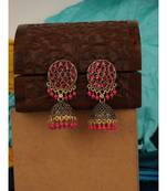 Designer Taditional Stone Studded Gold plated Party Wear Jhumka