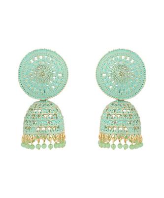 Traditional Enamelled Gold Plated Partywear Light Weight Jhumka 2