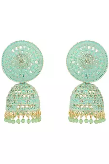 Traditional Enamelled Gold Plated Partywear Light Weight Jhumka