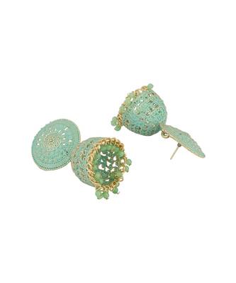 Traditional Enamelled Gold Plated Partywear Light Weight Jhumka 3