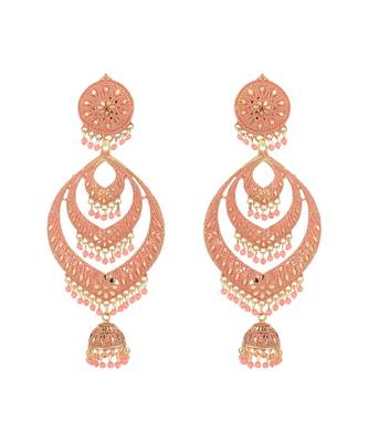 Traditional Enamelled Gold Plated Partywear Alloy Light Weight Jhumka 2