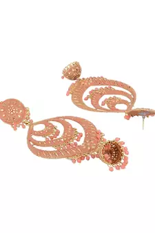 Traditional Enamelled Gold Plated Partywear Alloy Light Weight Jhumka
