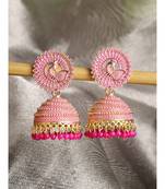 Traditional Enamelled Gold Plated Partywear Alloy Light Weight Jhumka