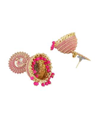 Traditional Enamelled Gold Plated Partywear Alloy Light Weight Jhumka 3