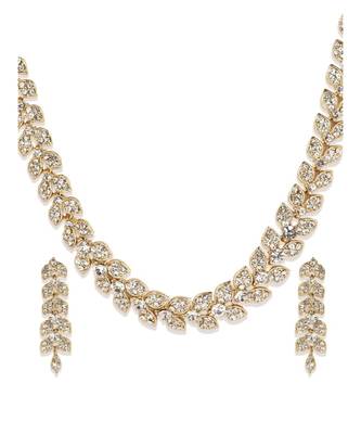 Gold Plated Traditional Stone Studded Light Weight Party Wear Necklace 2
