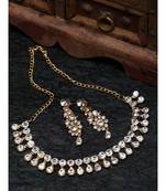 Gold Plated Traditional Stone Studded Light Weight Party Wear Necklace