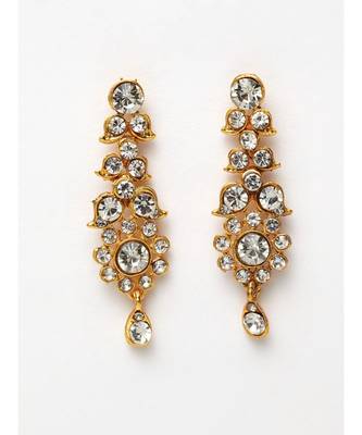 Gold Plated Traditional Stone Studded Light Weight Party Wear Necklace 6