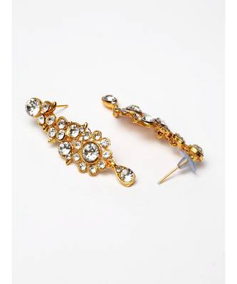 Gold Plated Traditional Stone Studded Light Weight Party Wear Necklace 7
