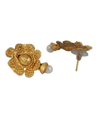 Traditional Party Wear Stone And Pearl Studded Gold Plated Jewellery Set 6