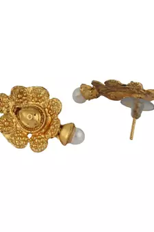 Traditional Party Wear Stone And Pearl Studded Gold Plated Jewellery Set