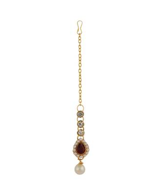 Traditional Party Wear Stone Studded Gold Plated Jewellery Set With Maangtika 6